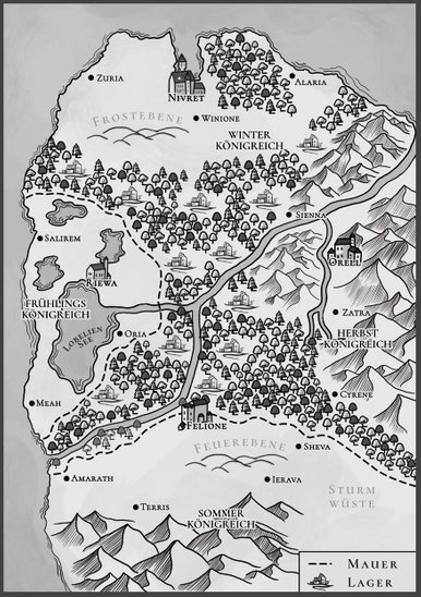 Landkarte aus dem Buch "Juwel in den Trümmern"