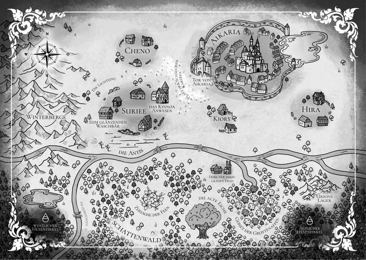 Landkarte aus dem Buch "Aikaria"